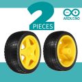 2 PCS | SMART ROBOT CAR RUBBER TYRES WHEELS FOR ARDUINO GEAR MOTOR CHASSIS. 