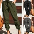 Jogger Pants Ladies Trousers Women's, Girl's  Cargo Linen Fabric 100% Cotton Elastic Waist  Casual, Office, Party, Jeans Pants.. 