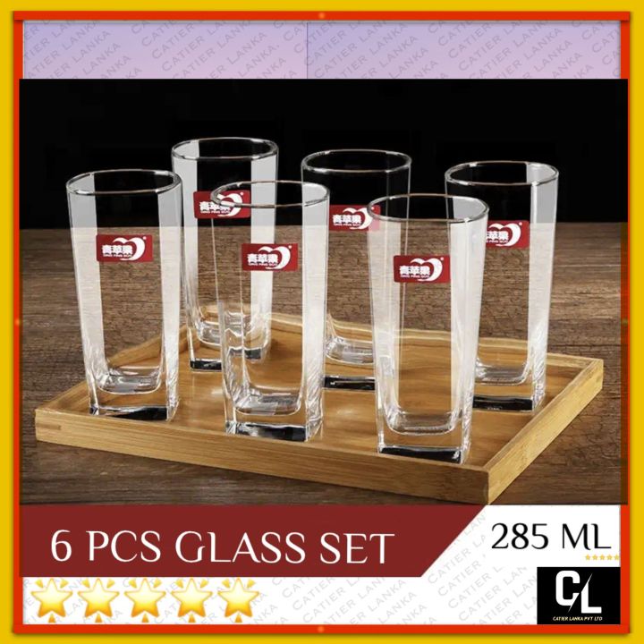 6pcs Square Drinking Glass