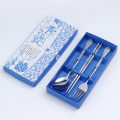 3PC Tableware Stainless Steel Chopsticks Spoon Fork Gift Box Portable Travel SEVICH. 