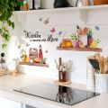 Removable Bee Butterfly Wall Sticker Beautiful Waterproof Self-adhesive English Kitchen Sticker English Kitchen Kitchen Decal Home Decor. 
