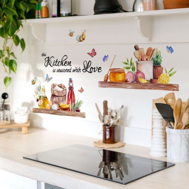 Removable%20Bee%20Butterfly%20Wall%20Sticker%20Beautiful%20Waterproof%20Self-adhesive%20English%20Kitchen%20Sticker%20English%20Kitchen%20Kitchen%20Decal%20Home%20Decor%20-%20Image%205