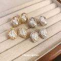 Silver Needle Irregular Baroque Pearl Stud Earrings French Temperament Entry High-Grade Earrings Niche Vintage Earrings Women. 