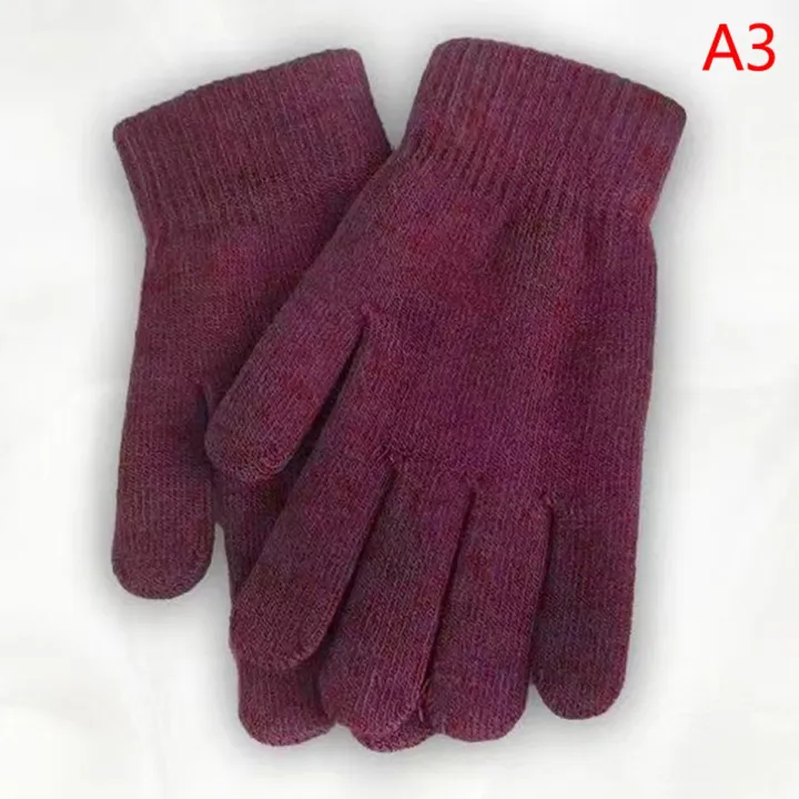 1 Pair New Winter Men Women Cashmere Knitted Gloves Autumn Hand Warmer