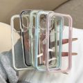 Luxury Candy Color Frame Clear Back Phone Case For iPhone 16 15 14 13 12 Pro Max 11 16PLUS 16PRO Acrylic Shockproof Bumper Cover. 