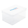 Polymate Crystal Storage Box 1L for DIY Kitchen Tools Transparent 1 Liter Square Plastic Box with Lid. 