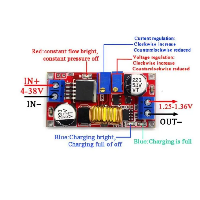 1pcs%205A%20DC-DC%20CC%20CV%20Lithium%20Battery%20Step%20down%20Charging%20Board%20Led%20Power%20Converter%20Charger%20Step%20Down%20Module%20Original%20XL4015%20-%20Image%202