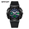 SANDA Brand Fashion Business Luxury Date Timer Digital Quartz Men's Watch. 