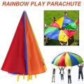 Parachute Play Toy With Handles Outdoor Team Game Waterproof Umbrella Toy Development Training For Children Rainbow Parachute. 
