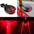 Cycling Lights Waterproof 5 LED 2 Lasers 3 Modes Bike Taillight Safety Warning Light Bicycle Rear Bycicle Light Tail Lamp. 