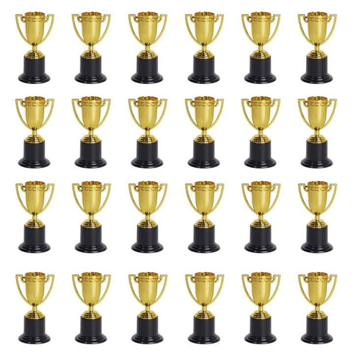 24 Pack Mini Gold Award Trophy Cup For Kids Plastic Trophies 