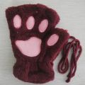 【HOT】 Cartoon Cute Cat Claw Paw Gloves Women Plush Mittens Warm Soft Plush Short Fingerless Fluffy Bear Cat Gloves Costume Half Finger. 