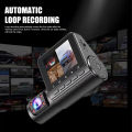 Dash Cam 2.4 Inch IPS Screen Dashcam Front Rear Camera 3 Lens Recorder Wide Angle Automatic Loop Recording Auto Accessories. 