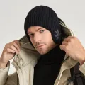 Fashion Winter Warm Woolen Hat with Fleece Ear Flaps, One Size. 