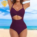 Quick Drying Monokini Halter One-piece Swimsuit for Women Slim Fit Beachwear with Hollow Out Design Quick Drying Stylish Perfect for Women Monokini Swimsuit. 