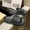 Milk Slippers Cows Pattern Harajuku Style Summer Cow Indoor Home Non-Slip Bathroom Platform Slippers Men's Drooping Feeling. 