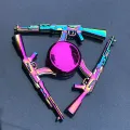 Decompression Fashionable Metal Rainbow Fidget Spinner. 