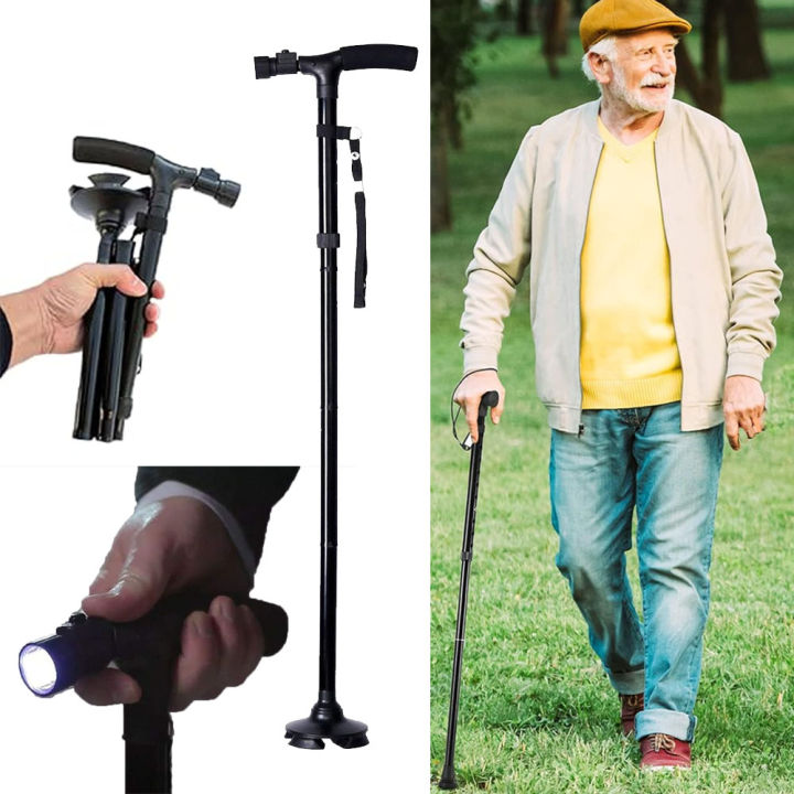 Height Adjustable Walking Stick With LED Lights Magic Cane