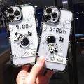 Moxmo Cute Space Astronaut Transparent Back Cover For iPhone 15 14 13 12 11 Plus Pro Max Mini XS Max XR X 8 7 SE 2020 Lens Protective Case ShockProof Soft Bumper Phone Case Mars NASA TPU. 