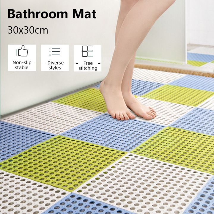 1 PIECE Non-Slip 30 x 30 Mat Bathroom Toilet Kitchen Non-Slip Mat Large Area Hollow Out Mesh Mat PVC Carpet