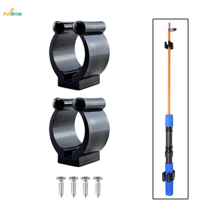 2Pcs Fishing Rod Storage Mounted Clamp Nylon Organizer Tackle