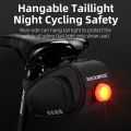 ROCKBROS Bicycle Rear Bag Feflective Waterproof Saddle Seatpost Cycling Double Open Storage Panniers MTB Road Folding Bike Tail Light Bags. 