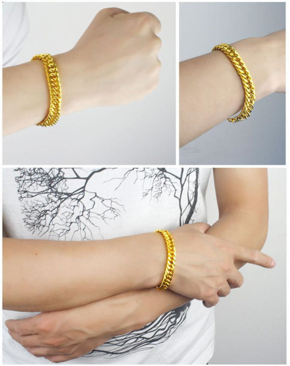 Gold%20Plated%2018K%20Gold%20Chain%20Bracelet%207mm/6mm%20for%20Girls%20and%20Boys%20Ladies%20and%20Gents%20-%20Image%206