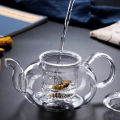 Heat Resistant Glass Tea Pot,Glass Teapot With Infuser Tea Leaf Herbal Coffee Pot Tea Set Practical Bottle Flower TeaCup. 