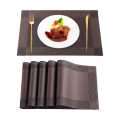 Dining Table Mats 12x18 inches Set of 6 Washable Placemats Indoor/Outdoor Vinyl Place Mats for Dining Table Durable PVC Weave Table Mats. 