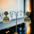 Black Gold Jimikki Earing Indian Jewelry Traditional Chandbali earings Jhumka Jhumki Dangle Earrings for Women, ear rings Perfect Gifts for Her. 
