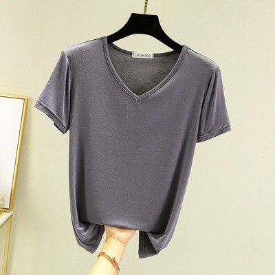 Summer%20New%20Women's%20Modal%20Loose%20Short%20Sleeve%20Shirt%20Korean%20Style%20Thin%20Slimming%20Top%20plus%20Size%20Inner%20MatchTT-shirt%20Women's%20-%20Image%207
