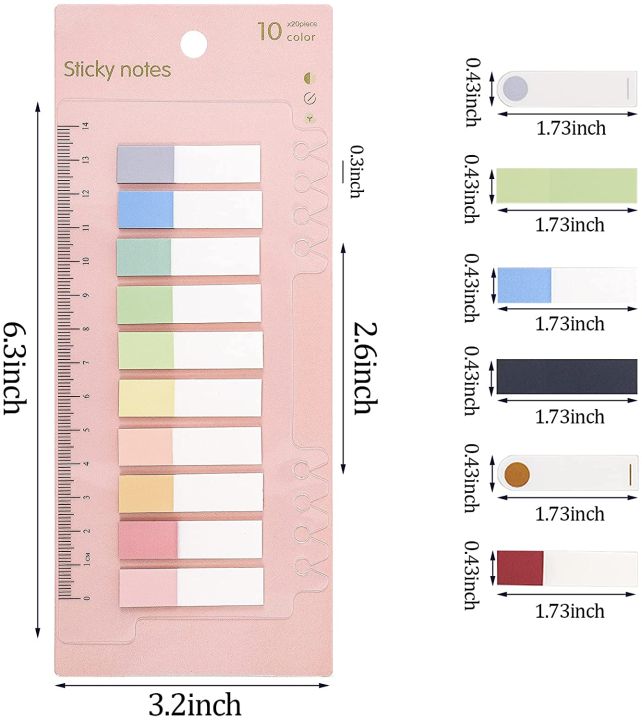 Pack%20of%20200%20Sticky%20Notes%20Tabs%20Index%20Tabs%20Page%20Marker%20Film%20Text%20Strips%20Adhesive%20Markers%20Small%20Sticky%20Notes%20Tabs%20-%20Image%202