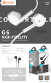 Celebrat G6 Wired Earphone Handfree 3.5mm Headset With Mic. 