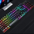Firewings T20 Gaming Keyboards Computer Keyboard Backlight 104 Buttons USB Ergonomic Wired PC Laptop Games. 