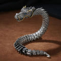 Collectible-grade Keel Chain Three-dimensional Dragon Bracelet Men's Domineering Dragon Head Retro Style Personality High Value. 