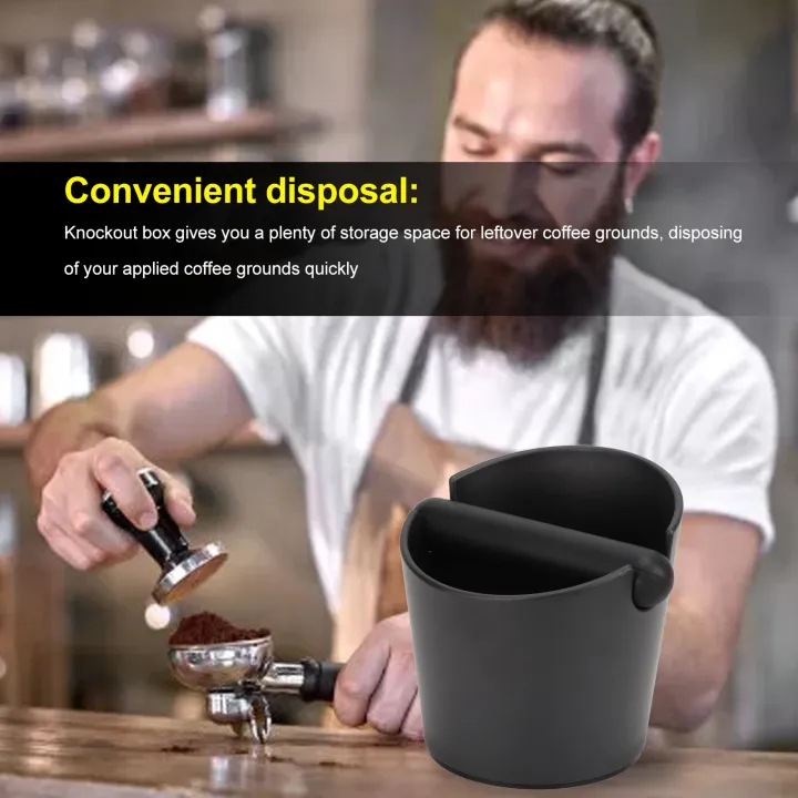 Coffee%20Dump%20Bin,%20Coffee%20Grounds%20Knock%20Box%20Easy%20To%20Clean%20Splash%20Proof%20Convenient%20Disposal%20Space%20Saving%20with%20Tamper%20Mat%20for%20Cafe%20Bar%20-%20Image%205