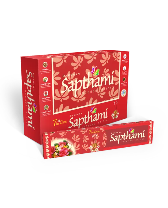 Sapthami Incense Sticks (7 in One) - 12 Packets/Dozen