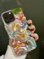 Fashion Illusory Color Water Ripple Pink and White Flowers Cover Case For iPhone 15 14 13 12 11 Pro Max Phone Case. 