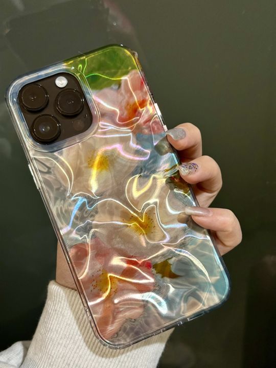 Fashion%20Illusory%20Color%20Water%20Ripple%20Pink%20and%20White%20Flowers%20Cover%20Case%20For%20iPhone%2015%2014%2013%2012%2011%20Pro%20Max%20Phone%20Case%20-%20Image%202