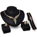 Wedding Bridal Party Wavy Choker Necklace Bracelet Ring Earrings Set. 