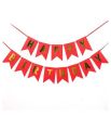 HAPPY BIRTHDAY Paper Hanging Banner regular size printed banner embossed gold letters. 