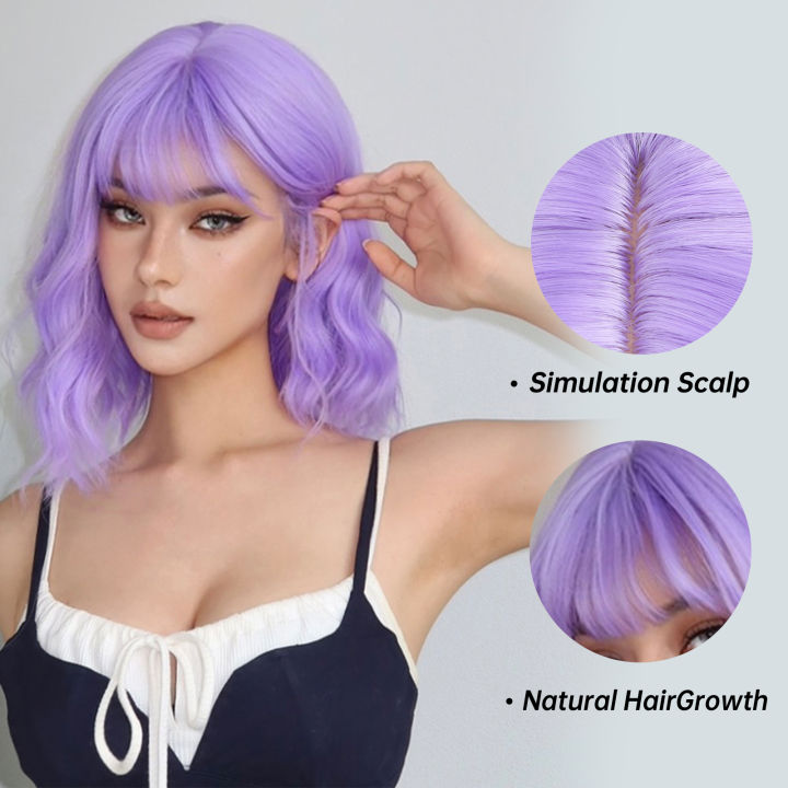 Short%20Synthetic%20Wigs%20Purple%20Blue%20Curly%20Wave%20Wigs%20with%20Bangs%20for%20Women%20Cosplay%20Party%20Halloween%20Colorful%20Bob%20Wigs%20Heat%20Resistant%20-%20Image%204