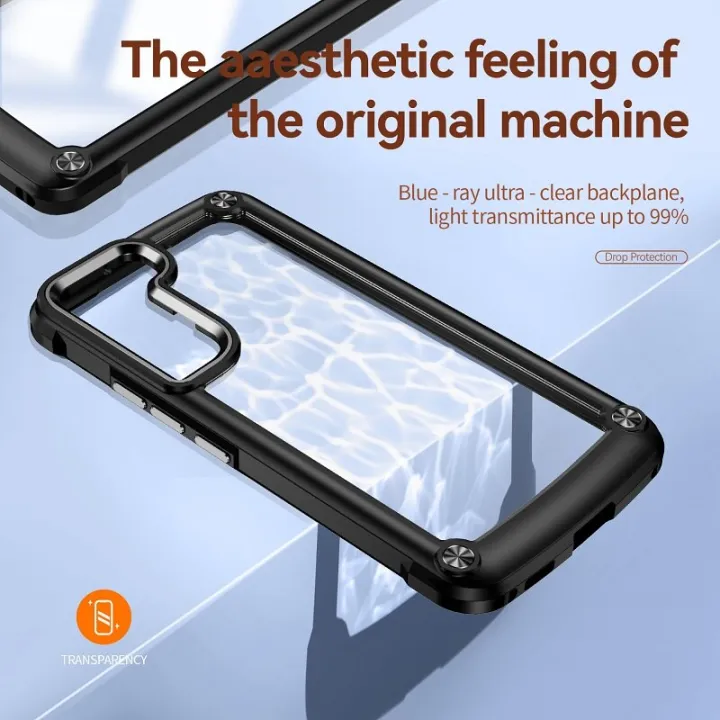 HODON%20Transparent%20Back%20Phone%20Cases%20For%20Samsung%20Galaxy%20S26%20S25%20S24%20S23%20S22%20Ultra%20S21%20S24%20Plus%20Plating%20Camera%20Frame%20Case%20For%20A52%20A32%20Pure%20Color%20Bumper%20Protect%20-%20Image%203