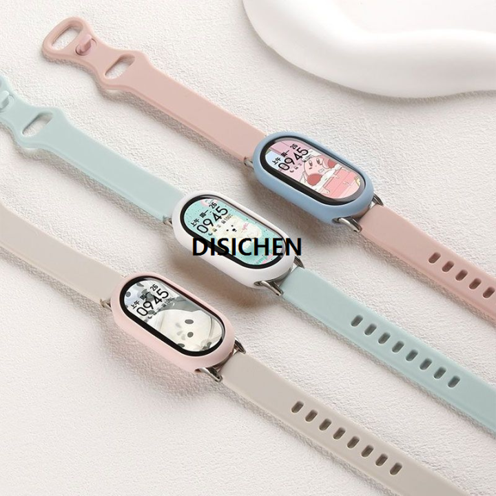 DISICHEN Silicone soft case for Xiaomi Mi band 10 9 8 cases NFC sport rubber Hollow Screen Protector Cover for Xiaomi smart band 9 8 10