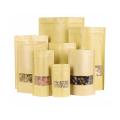 Kraft Paper Ziplock Window Pouch Bag 100g 20x12cm. 