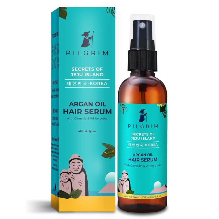 Pilgrim Argan Oil Hair Serum For Dry Frizzy Hair, Hair Smoothing, Smoothing & Control Of Frizzy/Dry Hair, Instant Shine, Smoothness & Soft Hair, Anti Frizz For Unisex, 100 Ml, Pack of 1 (FROM INDIA)SAB