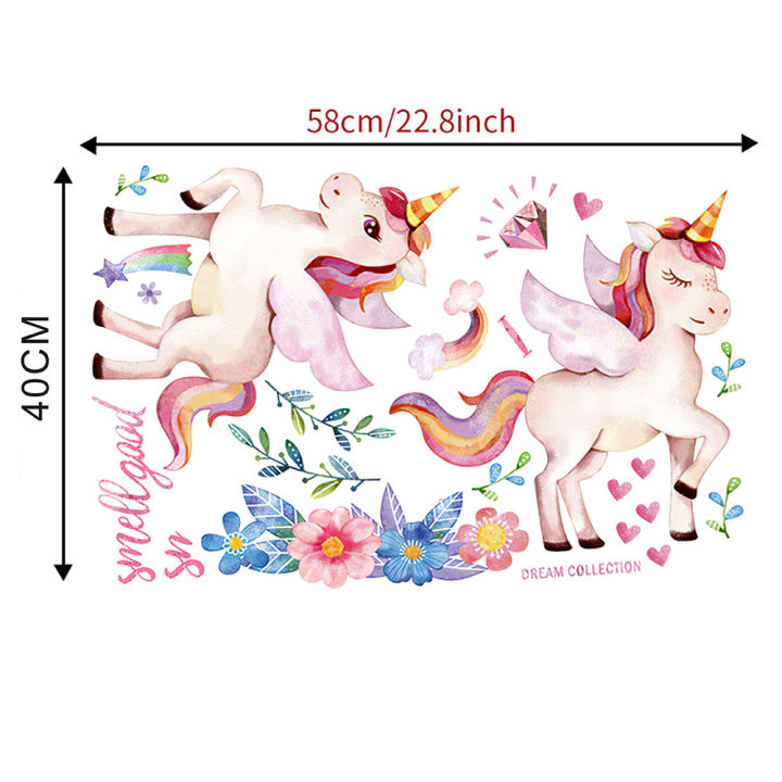 Posters%20Animals%20Wallpaper%20Decor%20Decoration%20Bedroom%20Wall%20Stickers%20Cartoon%20Unicorn%20-%20Image%206