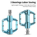 WEST BIKING 3 Bearings Aluminum Alloy Bicycle Pedals Mountain Road Bicycle Pedals Steel Shafts Anti-skid Bicycle Accessories. 