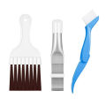 3Pcs Air Conditioner Manual Cleaning Tool Stainless Steel Fin Comb Radiator Air Conditioner Condenser Cleaning Brush. 