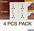 4 PCS - Universal Wall Switch Socket - Multi Plug - Socket Outlet -Plug Base 3 Hole Switched Socket Outlet - FULINMEN. 